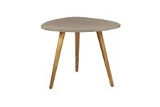 Deco 79 Wood Outdoor Accent Table with Concrete Inspired Top and Slender Tapered Legs, 24" x 24" x 19", Gray