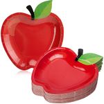 Wehhbtye 50PCS Back to School Red Apple Paper Plates,First Day of School Red Apple Paper Plates, Apple Shape Disposable Tableware Dinnerware for Back to School Party Supplies and Table Decoration