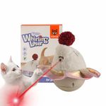 BarkButler x Fofos Sealion Electronic Cat Toy, Grey&White: Interactive Laser Light Cat Toys, 360 Spin, Bounce Back Action, Auto Sleep, USB Charging, US Grade Catnip, Cat Toys for Big Cats & Kittens