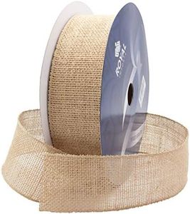 Royal Imports Natural Burlap Jute Wired Fabric Ribbon 2.5" (#40) for Floral, Holiday & Craft Decoration, 25 Yard Bulk Roll (75 FT Spool)
