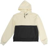 Adult Colorblock Zip Access Hoodie for Chest Port, Abdomen, Chemo, Insulin Pumps, & Post-Surgery| Size 2X-Large, Vanilla/Vintage Black