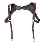 TTAO Men's Vintage Suspender Buckled Back Leather Suspender with Swivel Hooks Medieval Costume Accessories for Pants Brown One Size