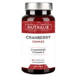 American Cranberry with Vitamin C, D-Mannose and Hibiscus | Urinary Tract Protection and Antioxidant | 60 Capsules Nutralie