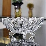 Krivon Fruit Bowl Dining Table Glass Serving & Dinnerware, Crystal Touch Designer (Transparent)