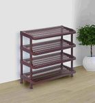 Nilkamal MULRACK4 Multipurpose Plastic Rack|4 Shelves|Book Shelve|Shoes Storage Rack|for Home Shoe Stand