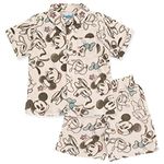 Disney Mickey Goofy Donald Duck Infant Baby Boys Cotton Gauze Button Down Dress Shirt and Shorts Outfit Set 18 Months