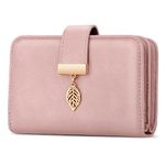 TEUEN Small RFID Blocking Wallet for Women Leather Compact Bifold Wallet 18 Card Slots Ladies Wallets with Coin Pocket