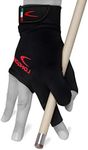 Longoni Black Fire 2.0 Billiard Pool CUE Glove - for Left or Right Hand - Black (Large, for Right Hand (Left-Handed Player))