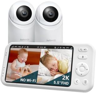 Jartoo 2K 5.5" Video Baby Monitor with 2 Cameras and Audio,AI Cry Detect 1860ft Long Range Baby Monitor No WiFi Baby Camera Wireless,Clear Night Vision,ANC, 2-Way Talk,White Noise,6000mAh [2025 New]