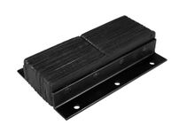 Rubber Dock Bumper, Rectangular, Laminated, Vertical Mount, 6 Holes, 20-Inch Length, 11-Inch Width, 4-Inch Depth