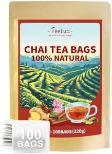 TeeLux Chai Black Tea, Black Tea with Cinnamon, Ginger, Clove & Star Anise, Mellow & Spicy Flavor, Natural, 100 Count