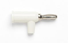 Pomona 1825-9 Banana Plug with Safety Collar, SOLDERLESS, White (Pack of 10)