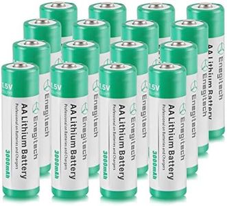 Enegitech AA Lithium Battery, 3000mAh 1.5V Double A Lithium Battery for Blink Camera, Doorbell, Smart Lock Deadbolt, Security Aralm System Non-Rechargeable 16 Pack