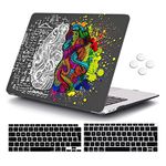 iCasso MacBook Air 13 inch Case 2021 2020 2019 2018 Release A2337 M1 A2179 aA1932, Plastic Hard Shell Case with 2 Keyboard Cover & Touch ID Retina Display Compatible with MacBook Air 13'' -Brain