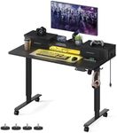 VASAGLE Electric Standing Desk with Drawers, Sit Stand Desk with Built-in Power Strip, Adjustable Height, 23.6 x 47.2 Inches, 2 Hooks, Memory Function, for Home Office, Ink Black ULSD182B21