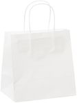 50 Pcs White Paper Bags with Handles, Small Gift Bags in bulk, Kraft Bags, Retail Bags, Merchandise Bags, Shopping Bags, For Weddings, Birthdays, Small Business - 8 x 5 x 8 Inches – Creative Bag