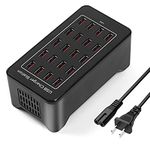 20 Port 100W(20A) Multiport USB Charging Station for Multiple Devices, RISWOJOR Multi Port USB Charger Station with IC Detection for Smartphones,Tablets and More，Suitable for School, Mall, Hotel, Shop