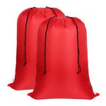 Asonen Large Laundry Bags 2 Pack, Two-way drawstring Tear-proof Portable Large Capacity Laundry Bags for Students, Apartments, Travel, Vacations, College (27 X 36 Inch, Red)