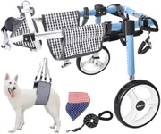 Lokshun Large Dog Wheelchair for Back Legs with Multi-Function Pet Lift, Wheelchair for Dogs Thickened, Adjustable Back Leg Dogs Wheel Chair, Dog Carts with Wheels for Disabled Hind Legs (Grid-XXL)