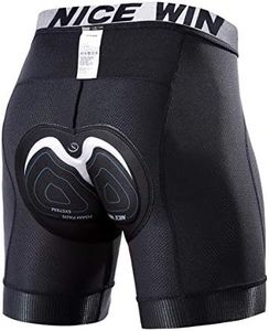 NICEWIN Mens Bike shorts Anti-Slip Leg 4D Padded Cycling Bicycle Underwear Pants Breathable Wide Waistband Biking Spin Riding Clothes Black L