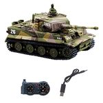 YouCute 2.4G RC Tank mini Remote Control Tank with USB charger cable 1:72 German Tiger I with Sound Gift for Kids Boys Grils Adults (Yellow)