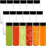 KAHEIGN 13Pcs Clear PET Plastic Juice Bottles, 13.6 OZ (400 ml) Empty Smoothie Drink Bottles with Lids for Water Juice Milk Homemade Beverages