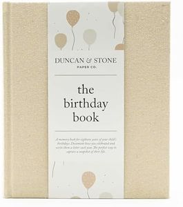 Baby Memory Book & Photo Album by Duncan & Stone | Baby Gift for New Mom | Boy or Girl Milestone Scrapbook for new Mom | First Year Journal for New Baby-Gold Dust (80 Pages)