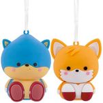 Hallmark Sonic and Tails Better Together Magnetic Christmas Ornaments, Set of 2, Shatterproof