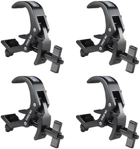 Truss Clamp Stage Light Clamp, 4PCS GZhuoNan Professional 38-60 mm Aluminium Black Light Clamps with TUV Certified, Heavy Duty 220LB Lighting Clamps, Fit for 1.5-2.4 Inch OD Tube/Pipe