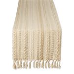 DII Farmhouse Braided Stripe Table Runner Collection, 15x108, Vintage Linen