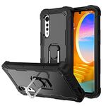 iCover LG Velvet Case, Heavy Duty Rugged Military Shockproof Case Dual Layer Hybrid PC Silicone Case Builtin Kickstand for LG Velvet 5G 2020 (Black)