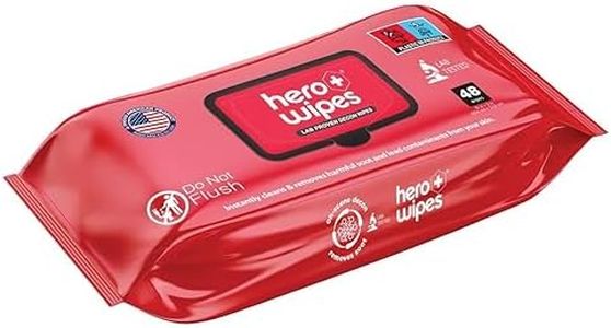 Hero Wipes Body Wipes Remove 98% Of Carcinogens, Ash, Soot, Smoke, Toxins - 12 Packs of 48ct Extra Thick Durable 10x9 inches Firefighter Wet Wipes Per Pouch