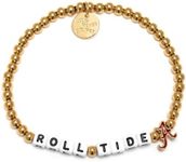 Roll Tide® University of Alabama® College Bead Bracelets (ML) - Handcrafted Stretch Bracelets w/ Custom-Casted Roll Tide Charm, Trackable Kindness ID Tag - Show Your UFL Pride with Alabama Accessories