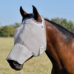 Cashel Crusader Horse Fly Mask with Long Nose, Grey, Horse