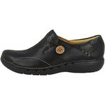 Clarks Womens Un Loop Loafers, Black Leather, 6 UK