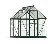 CANOPIA by Palram Greenhouse Small Hybrid 6 x 6 Greenhouse 186 x 185 cm Aluminium Green Tomato House Polycarbonate Panels UV-Resistant