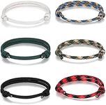 Jeka Handmade Rope Bracelet for Men Friendship Woven Braided Adjustable Wrap paracord Bracelets BestFriend Gifts for Women Teen Boys Girls 6 Pcs