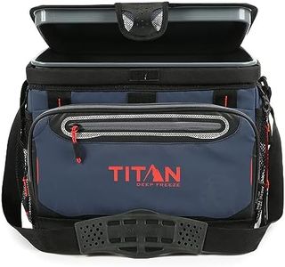 Titan by Arctic Zone Deep Freeze Cooler - 30 Can Zipperless Hardbody Cooler - Deep Freeze Insulation, HardBody Liner, and SmartShelf - Navy Blue