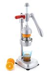 7H Hand Press Juicer Machine Heavy Duty Citrus Manual Juicer & Orange Squeezer for Fruits & Vegetables - Silver