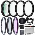 Ultimaxx 55MM Complete Lens Filter Accessory Kit for Lenses with 55MM Filter Size: UV CPL FLD Filter Set + Macro Close Up Set (+1 +2 +4 +10)