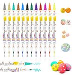 Edible Markers Food Coloring Pens 12Pcs,Dual Sided Food Grade and Edible Pens with Fine&Thick Tip,Edible Gourmet Writer for Decorating Cake,Cookies,Fondant,Frosting,Easter Eggs,Painting,Drawing,Baking