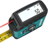 MiLESEEY DT20 Digital Laser Tape Measure,130FT Laser Measuring Tool,16FT Easy Read Digital Measuring Tape Retractable with Fractions,Rechargeable Measurement Tool for Distance/Area/Volume/Pythagorean