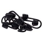 Wire Bungee Cord Hooks – Shock Cord – 10 Pack – Black Plastic Coated – for Boating, Camping, Auto, and Outdoor Uses (1/4 Inch)