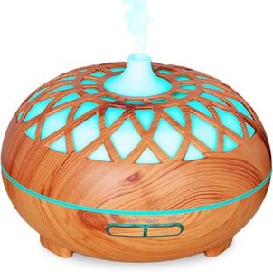 YumKubis 500 ML Essential Oil Diffuser, Ultrasonic Aroma Diffuser Humidifier, 14 Colors LED Light Aromatherapy Diffusers, Electric Air Diffuser with 4 Timers, 3 Mist Modes, Up to 24H, Auto Shut Off