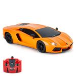 CMJ RC Cars Lamborghini Aventador LP700-4 Officially Licensed Remote Control RC Car 1:24 Scale Working Lights 2.4Ghz (Orange)