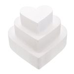 Foam Cake DIY White Cake Dummies Heart Shaped Cake Mould for Decorating and Wedding Display, 3 Tiers of 4 6 8 Dummies