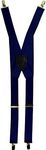 Vittorio Farina Adjustable Clip End Suspenders, Elastic Y-Back Suspenders (Royal/Gold)