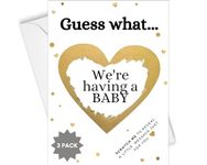 3 Pack Pregnancy Announcement Cards Baby Reveal Scratch Cards: Guess What... We're Having a BABY Surprise Novelty Gift Idea Scratchcards for New Dad Grandparents