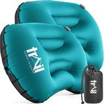 Trail Inflatable Camping Pillow Oversized Ultralight Travel Cushion Neck Lumbar Support with Strap and Bag (2 x Aqua Pillows)