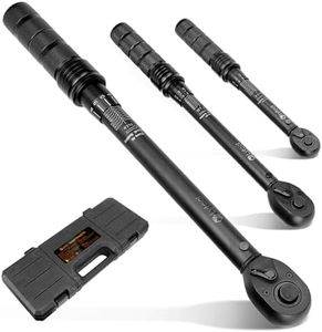 Lytool 3-Piece Torque Wrench Set, 72-Tooth Click Torque Wrenches 1/4" 3/8" 1/2" Drive, ±3% Accuracy with Calibration Certificate, Quick Release Button for Automotive Bike Motorcycle Repair